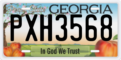 GA license plate PXH3568