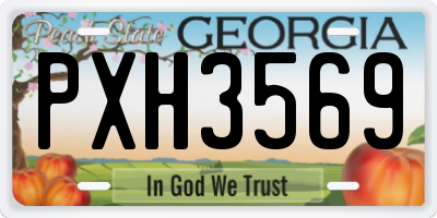 GA license plate PXH3569