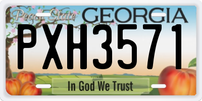 GA license plate PXH3571