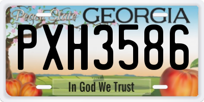 GA license plate PXH3586