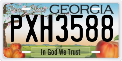 GA license plate PXH3588