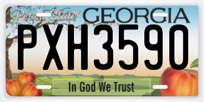 GA license plate PXH3590