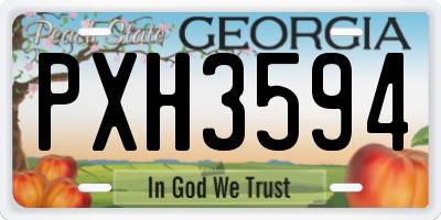 GA license plate PXH3594