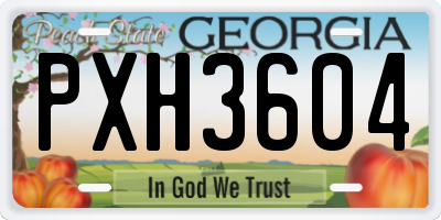 GA license plate PXH3604