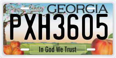 GA license plate PXH3605