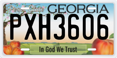 GA license plate PXH3606