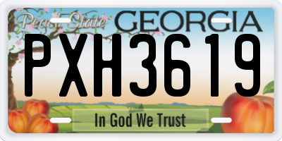 GA license plate PXH3619
