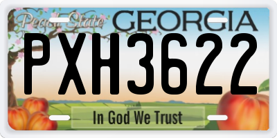 GA license plate PXH3622