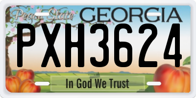 GA license plate PXH3624