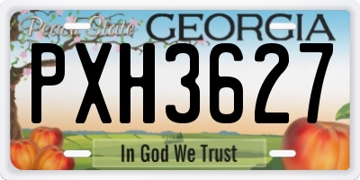 GA license plate PXH3627