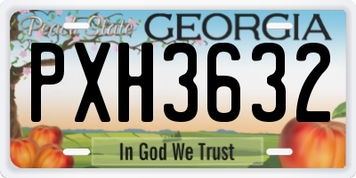 GA license plate PXH3632