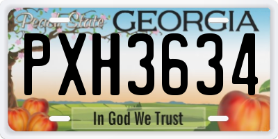 GA license plate PXH3634