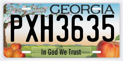 GA license plate PXH3635