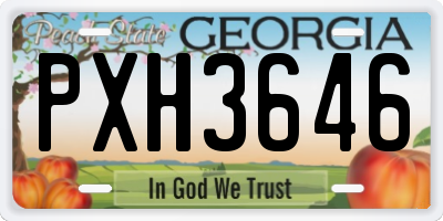 GA license plate PXH3646