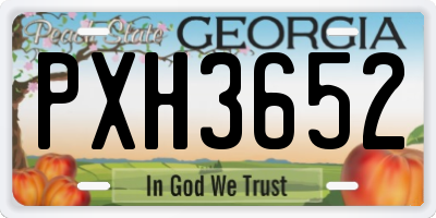 GA license plate PXH3652
