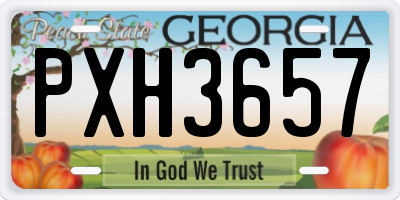 GA license plate PXH3657