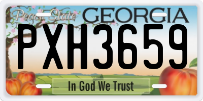 GA license plate PXH3659