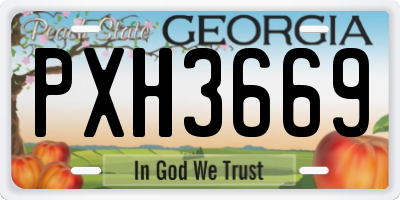 GA license plate PXH3669