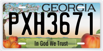 GA license plate PXH3671