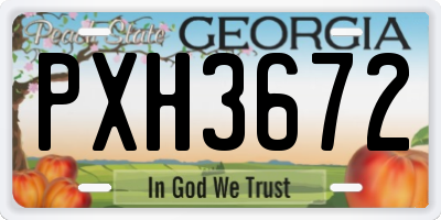 GA license plate PXH3672