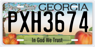 GA license plate PXH3674