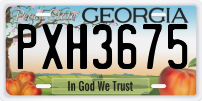GA license plate PXH3675