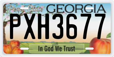 GA license plate PXH3677