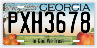 GA license plate PXH3678