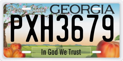 GA license plate PXH3679