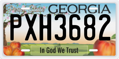 GA license plate PXH3682