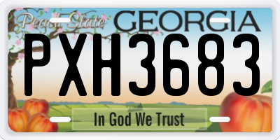GA license plate PXH3683