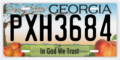GA license plate PXH3684