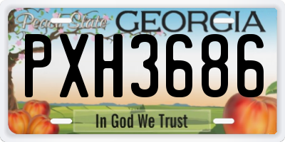GA license plate PXH3686