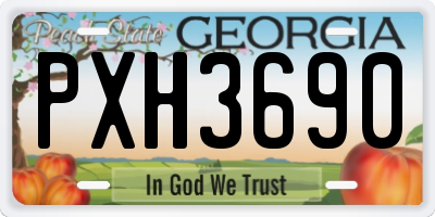 GA license plate PXH3690