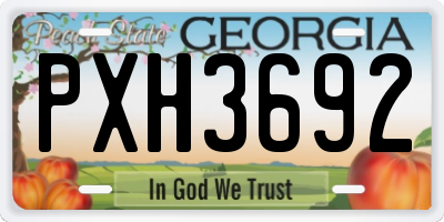 GA license plate PXH3692