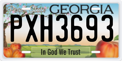 GA license plate PXH3693