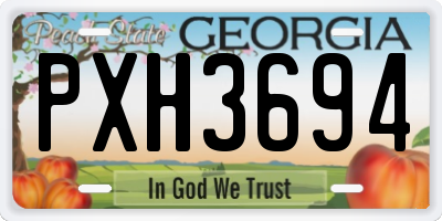 GA license plate PXH3694