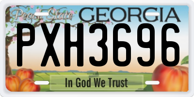 GA license plate PXH3696