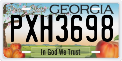 GA license plate PXH3698