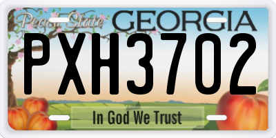GA license plate PXH3702