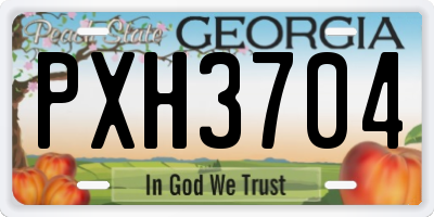 GA license plate PXH3704