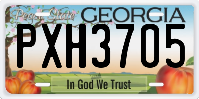 GA license plate PXH3705