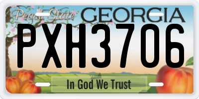 GA license plate PXH3706