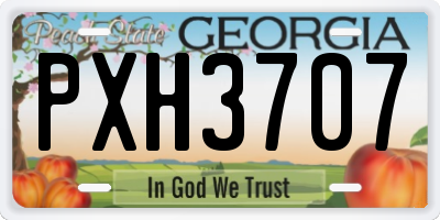 GA license plate PXH3707