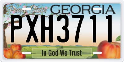 GA license plate PXH3711
