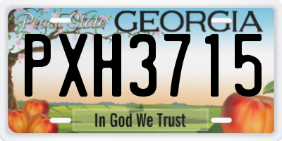 GA license plate PXH3715
