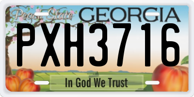 GA license plate PXH3716