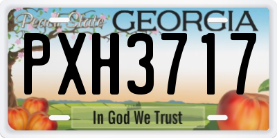 GA license plate PXH3717