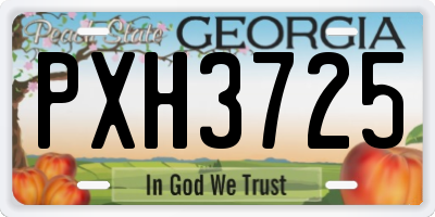 GA license plate PXH3725