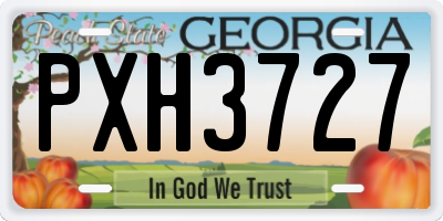 GA license plate PXH3727